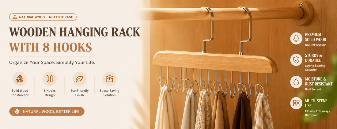 Maximize Closet Space and Keep Clothes Neat with a Wooden Clothes Hanger