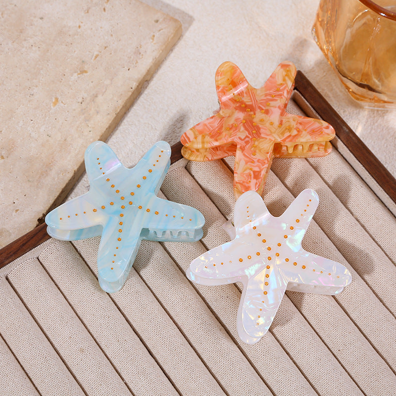 Starfish Claw Clip,Big Cellulose Acetate Claw Clips, Fun & Stylish Hair Accessories for Women & Girls