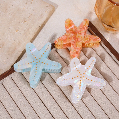 Starfish Claw Clip,Big Cellulose Acetate Claw Clips, Fun & Stylish Hair Accessories for Women & Girls