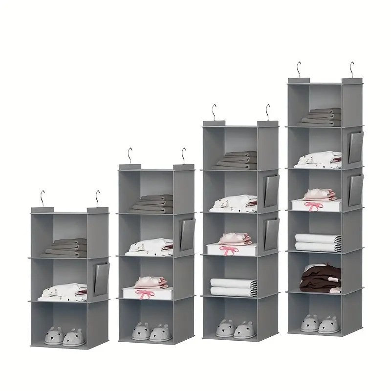 Hanging Closet Organizer, Hanging Storage Shelves, Space-Saving and Foldable