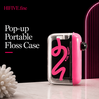 Automatic Pop-Up Portable Floss Dispenser, Refillable Compact floss pick dispenser with Storage Case for Travel, Purse, Dining, Hotels and Dailys Oral Care Use