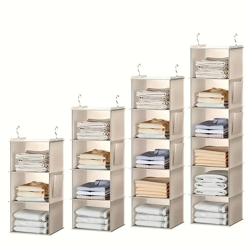 Hanging Closet Organizer, Hanging Storage Shelves, Space-Saving and Foldable