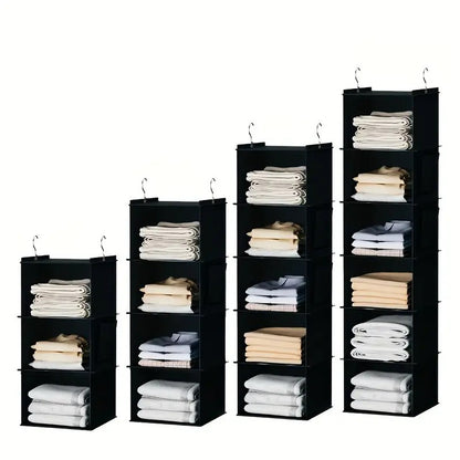 Hanging Closet Organizer, Hanging Storage Shelves, Space-Saving and Foldable