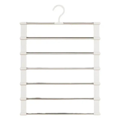 6 Layers Trouser Hanger Stainless Steel Pants Rack for Organized Closet Storage
