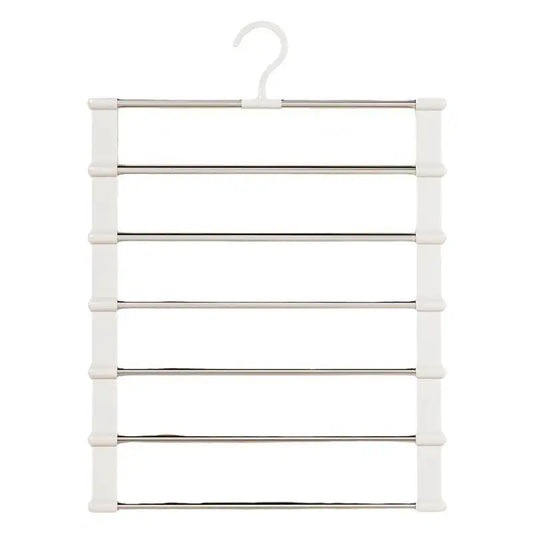 6 Layers Trouser Hanger Stainless Steel Pants Rack for Organized Closet Storage