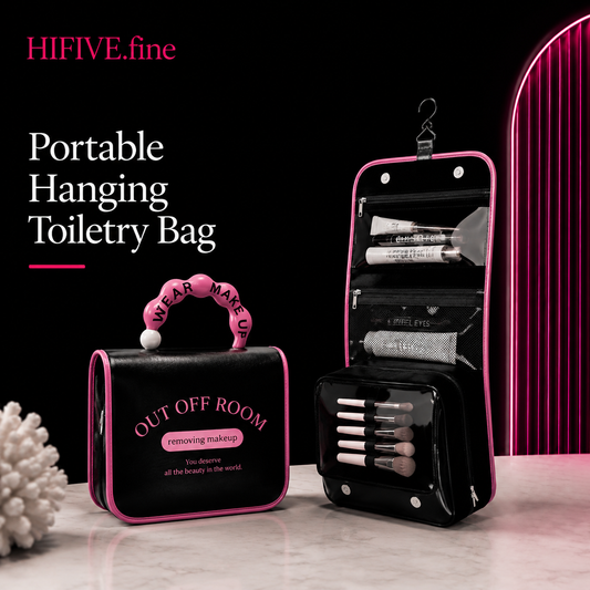 Hanging Toiletry Bag, Large Foldable Travel Toiletry Organizer with Hook - Water Resistant Makeup & Cosmetic Case for Toiletries, Skincare, Shampoo, Dopp Kit Travel Bag