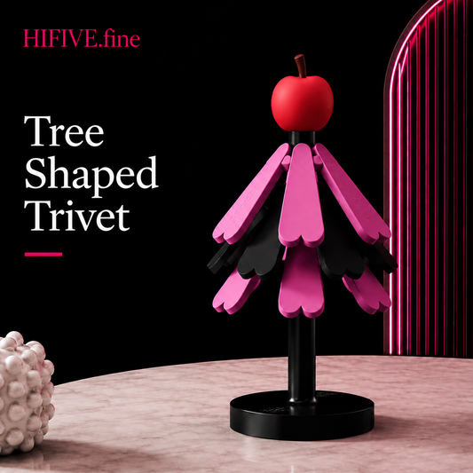 Christmas Tree Shaped Silicone Trivet & Coaster Set - Heat Resistant 200°C Pot Holder & Cup Mat, Non-Slip Table Decor, 3/4 Pads with Storage Stand(Available in star and apple shapes)