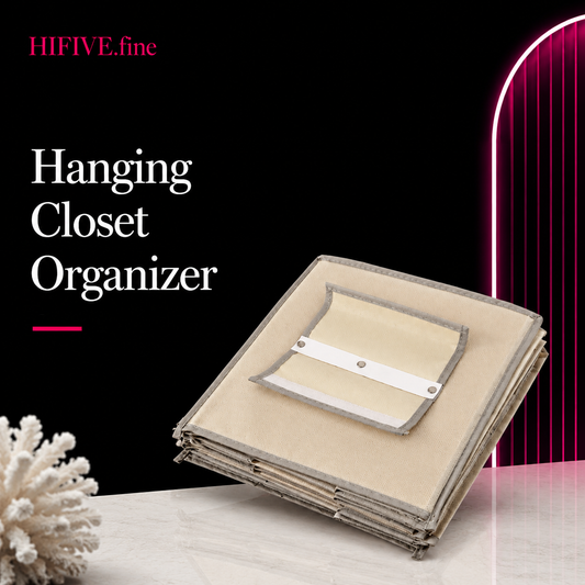 Hanging Closet Organizer, Hanging Storage Shelves, Space-Saving and Foldable