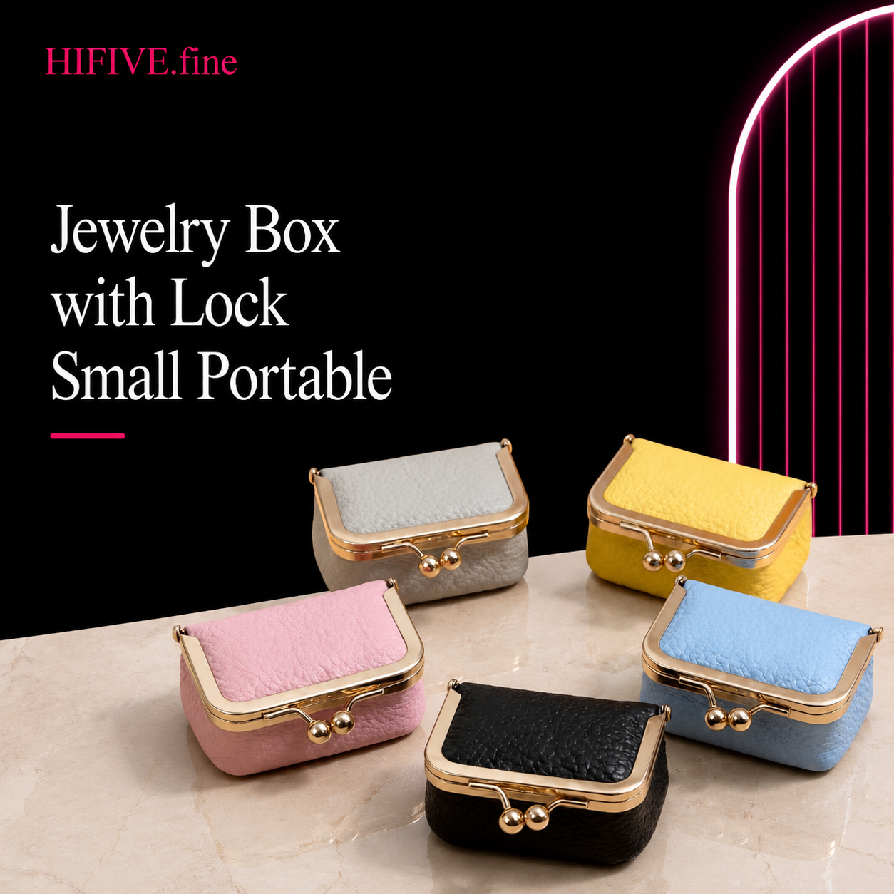 Boîte à Bijoux avec Serrure Petite Portable