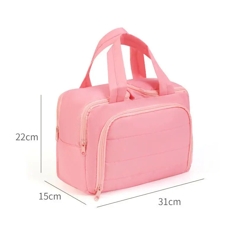  Design Travel Toiletry Bag for Women, Puffer Large Toiletry Bag, Lightweight Cosmetic Makeup Organizer with Handle for Traveling, Accessories, Essentials, Toiletries