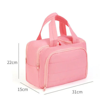  Design Travel Toiletry Bag for Women, Puffer Large Toiletry Bag, Lightweight Cosmetic Makeup Organizer with Handle for Traveling, Accessories, Essentials, Toiletries