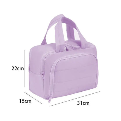  Design Travel Toiletry Bag for Women, Puffer Large Toiletry Bag, Lightweight Cosmetic Makeup Organizer with Handle for Traveling, Accessories, Essentials, Toiletries