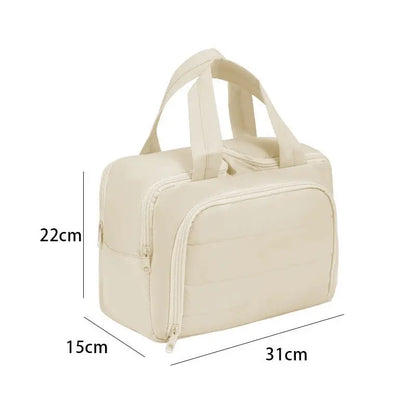  Design Travel Toiletry Bag for Women, Puffer Large Toiletry Bag, Lightweight Cosmetic Makeup Organizer with Handle for Traveling, Accessories, Essentials, Toiletries