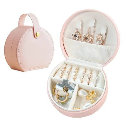  Mini Jewelry Travel Case Small Jewelry Box, Portable PU Leather Jewelry Organizer, Jewellery Storage Holder for Rings Earrings Necklace Organizer, Boxes Gifts for Girls Women
