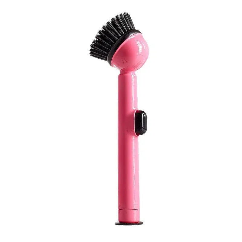  Soap Dispensing Dish Brush with Handle, Kitchen Scrub Brush for Dishes Pots Pans Sink Cleaning