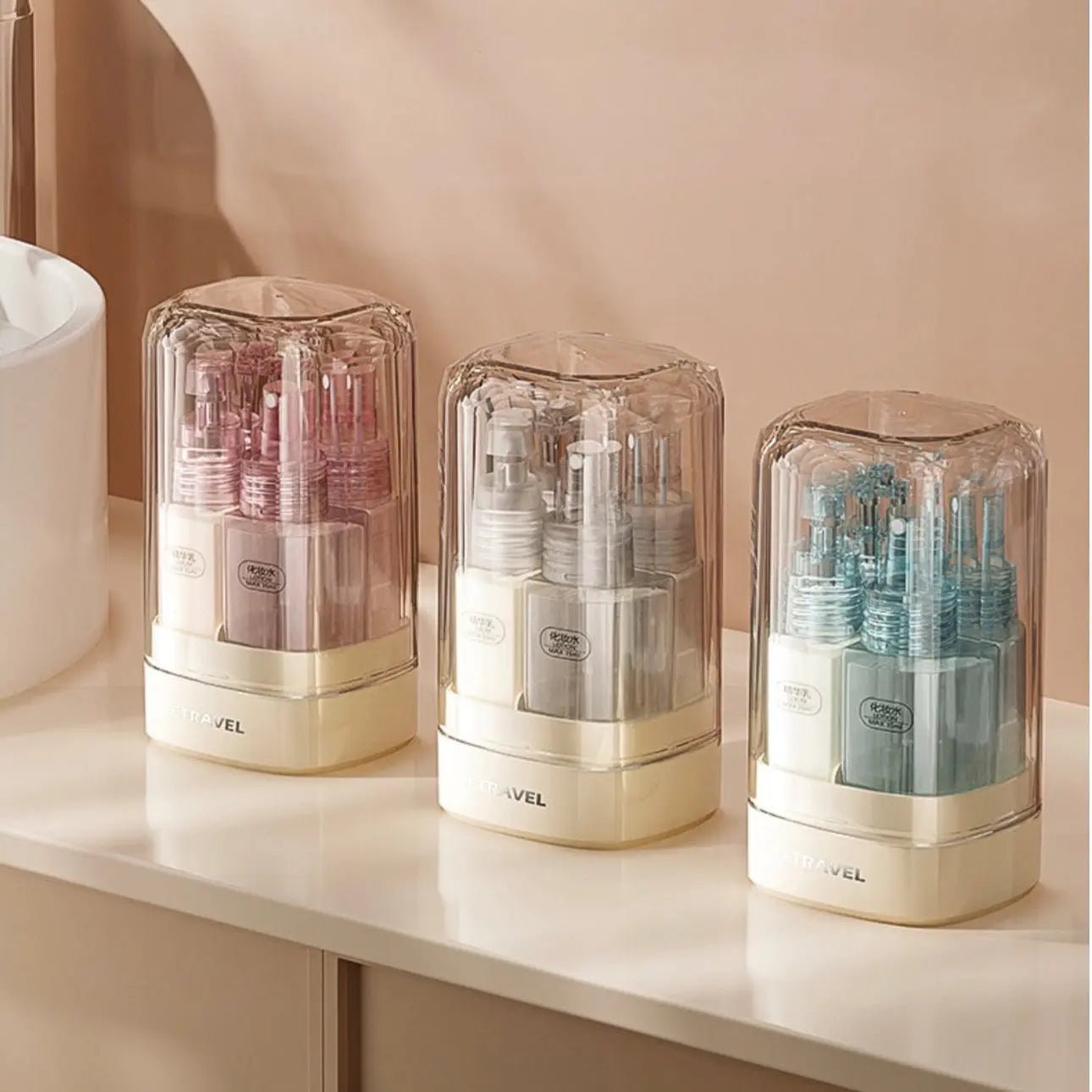  Toiletry Bottles,4-in-1 Empty Spray Dispenser,4 in 1 Travel Dispenser Bottle - for Women Shampoo Lotion Liquid Outdoor Camping Dorm Gym Durability