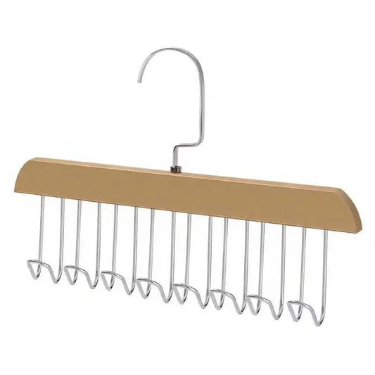 Wooden Multi-Hook Hanger for Closet, Bags and Accessories Organization