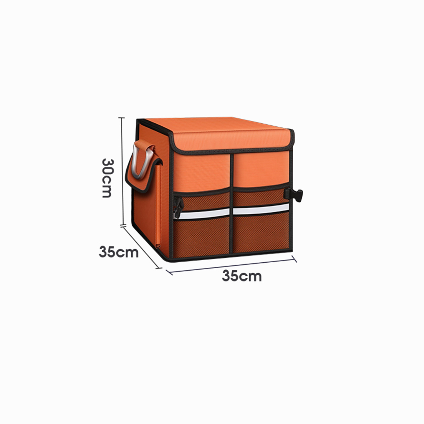 Car Trunk Organizer Basket with Lid - Collapsible Multi Compartment Vehicle Organizer - Multiple Pockets, Multi-purpose Travel Accessory - Anti-slip Leak-proof Fits any Car, SUV, Minivan