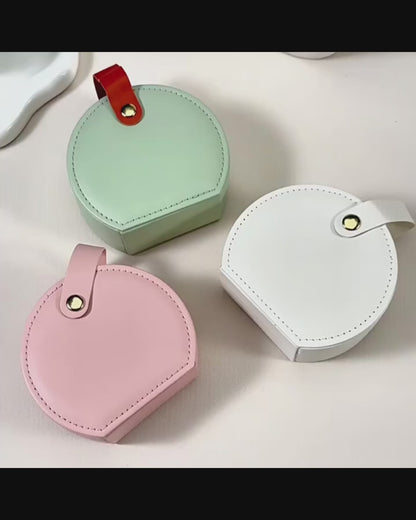 Mini Jewelry Travel Case Small Jewelry Box, Portable PU Leather Jewelry Organizer, Jewellery Storage Holder for Rings Earrings Necklace Organizer, Boxes Gifts for Girls Women