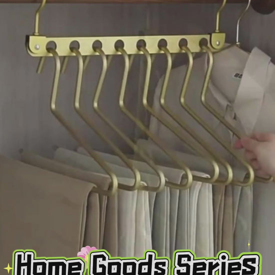 Space-Saving Multi-Hole Hanger with 360° Rotating Hook for Small Closets