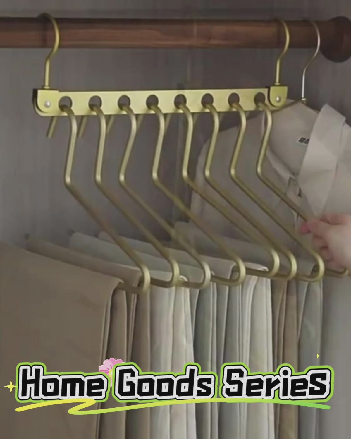 Space-Saving Multi-Hole Hanger with 360° Rotating Hook for Small Closets