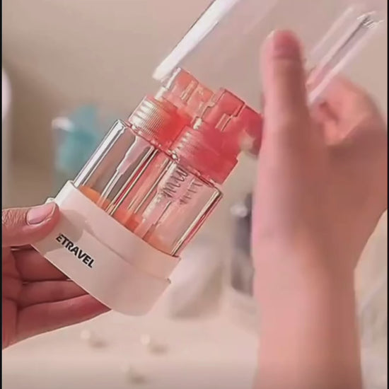 4-in-1 Travel Dispenser Bottles for Shampoo, Conditioner, Lotion