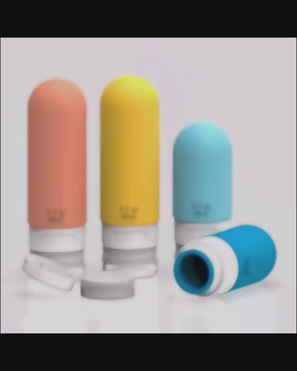 Silicone Travel Bottles Kit for Toiletries and Liquid Storage