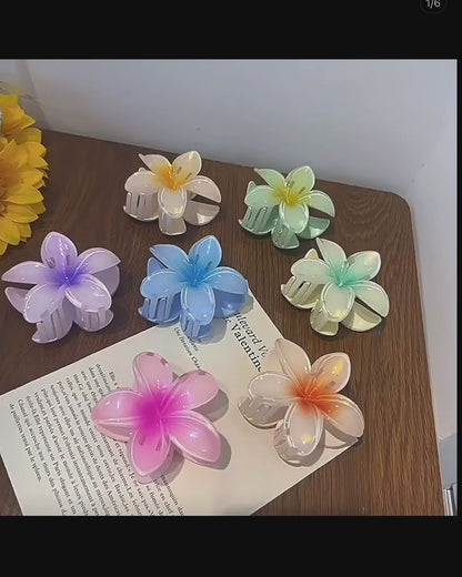 Flower Hair Clips for Women, Plumeria Hibiscus Hair Clip for Vacation Party Summer Beach Seaside