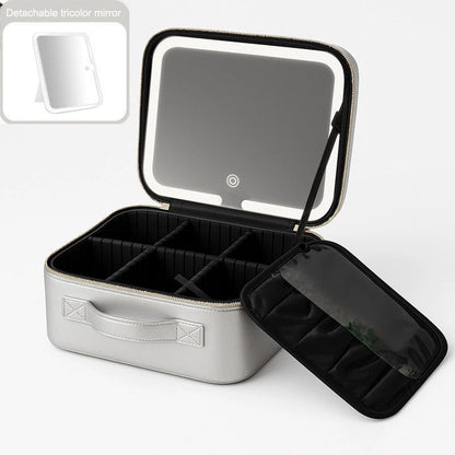 Travel Makeup Bag With LED Mirror - HIFIVE.fine