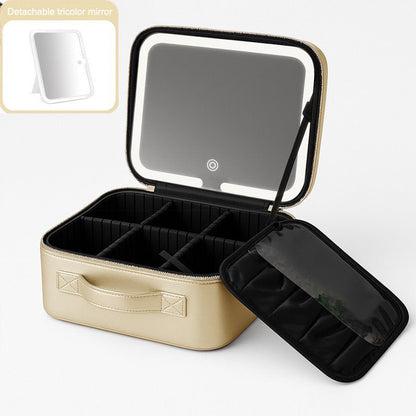 Travel Makeup Bag With LED Mirror - HIFIVE.fine