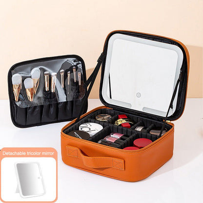 Travel Makeup Bag With LED Mirror - HIFIVE.fine