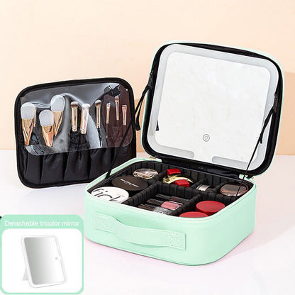 Travel Makeup Bag With LED Mirror - HIFIVE.fine