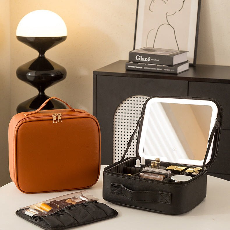 Travel Makeup Bag With LED Mirror - HIFIVE.fine