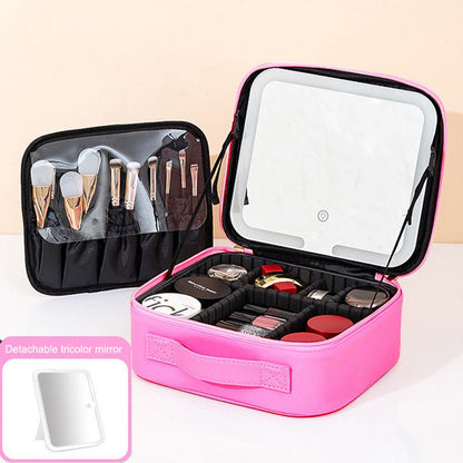 Travel Makeup Bag With LED Mirror - HIFIVE.fine