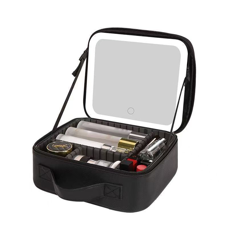Travel Makeup Bag With LED Mirror - HIFIVE.fine